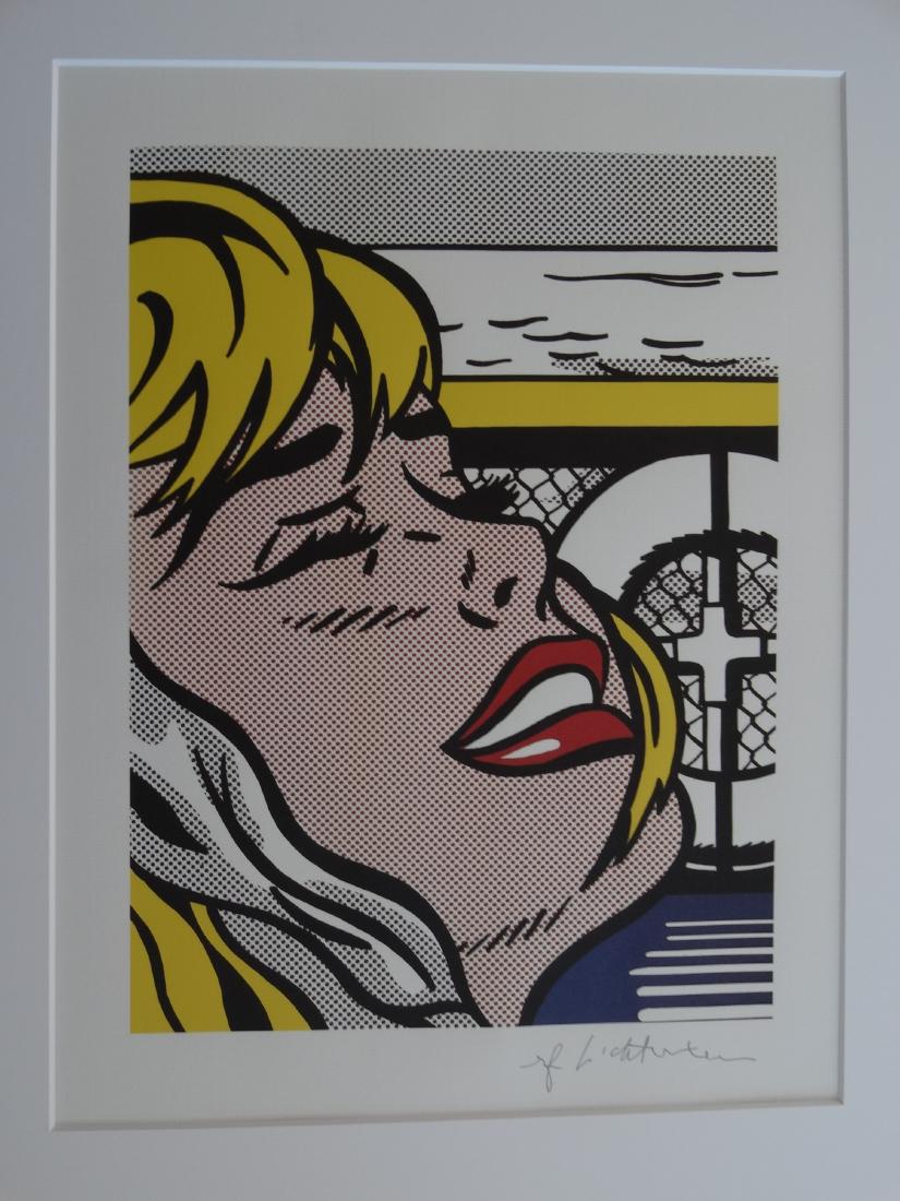 ROY LICHTENSTEIN, SIGNED IN PRINT: ROY LICHTENSTEIN, LITHOGRAPH, PLATE SIGNED GRANO-LITHOGRAPH.FROM :1981/1986./ Motive Mounted professionally in acid-free passe-partout (matted for easy framing) 40 x 50 cm (19.7 x 15.75 inch)