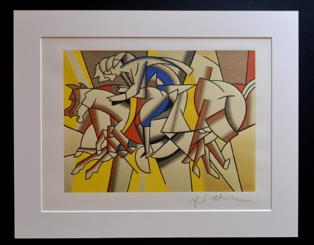 ROY LICHTENSTEIN, LITHOGRAPH, PLATE SIGNED: ROY LICHTENSTEIN, LITHOGRAPH, PLATE SIGNED GRANO-LITHOGRAPH.FROM :1981/1986./ Motive Mounted professionally in acid-free passe-partout (matted for easy framing) 40 x 50 cm (19.7 x 15.75 inch)