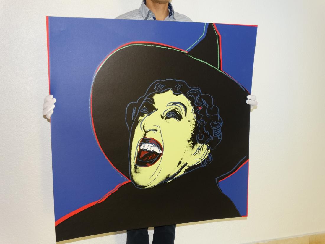 Andy Warhol, Witch Screenprint: Andy Warhol Silkscreen in colours, diamond dust, the work is very special, it has relief, printer's proof, on Lenox museum board, 1981,. Size: 96,5 x 96,5 cm ca, Silkscreen, reverse stamped, 38" x 38"
