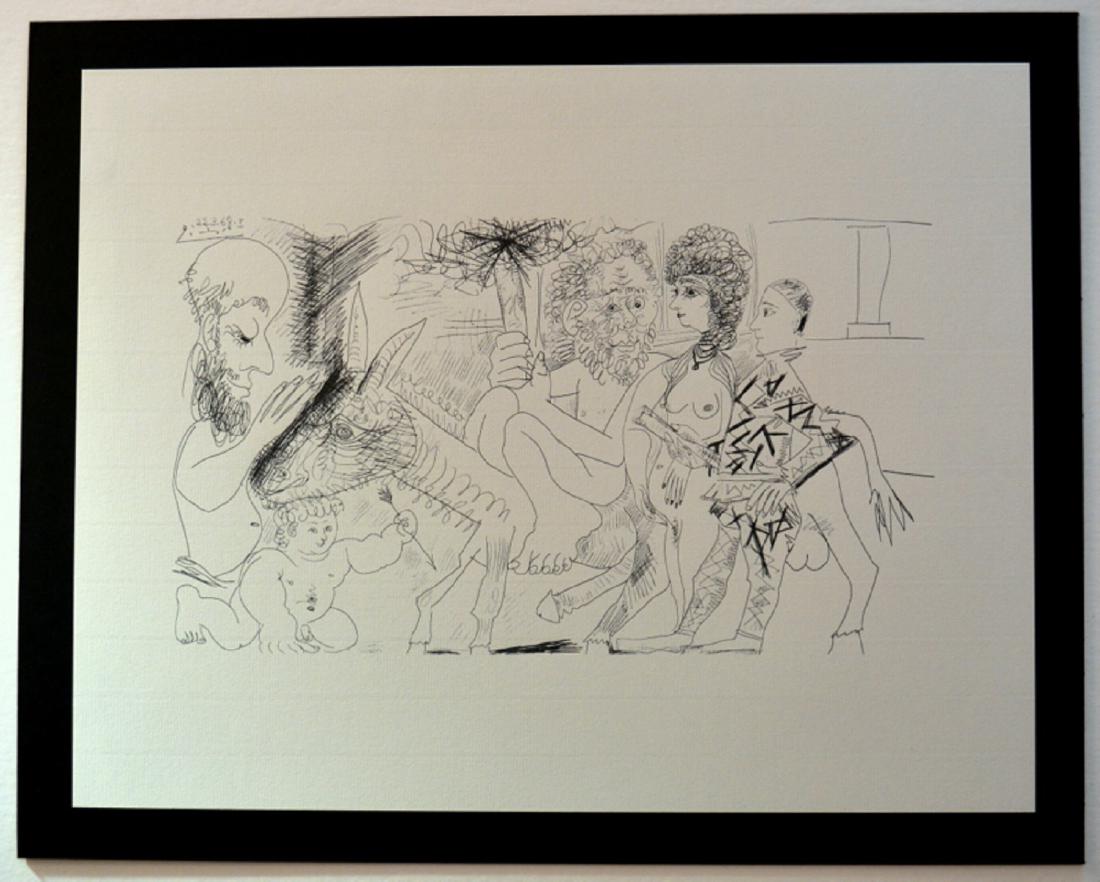 Pablo Picasso , Lithograph , Suite 347: Pablo Picasso. Title: Suite 347. Description: lithography on paper Ingres signed and dated on plate, belonging to the Toros y toreros series, limited edition of 1200 copies. Measurements without frame