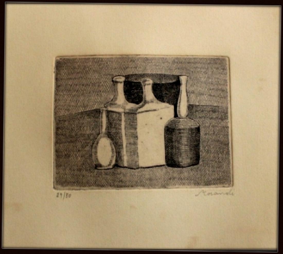 Etching GIORGIO MORANDI: GIORGIO MORANDI Old etching limit edition. Edition / 50. Sheet size 29x24 cm. Old Etching. Etching signed and numbered by hand in pencil. Without authenticity certificates, no coa. It is sold as a cop