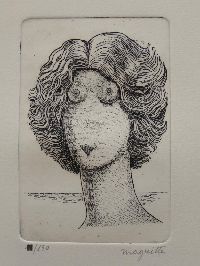 Rene Magritte, gravure, hand signed: Rene Magritte (attributed),gravure, hand signed, good condition, 27x 21.5cm, Rene Magritte was a Belgian Surrealist artist. He became well known for creating a number of witty and thought-provoking im