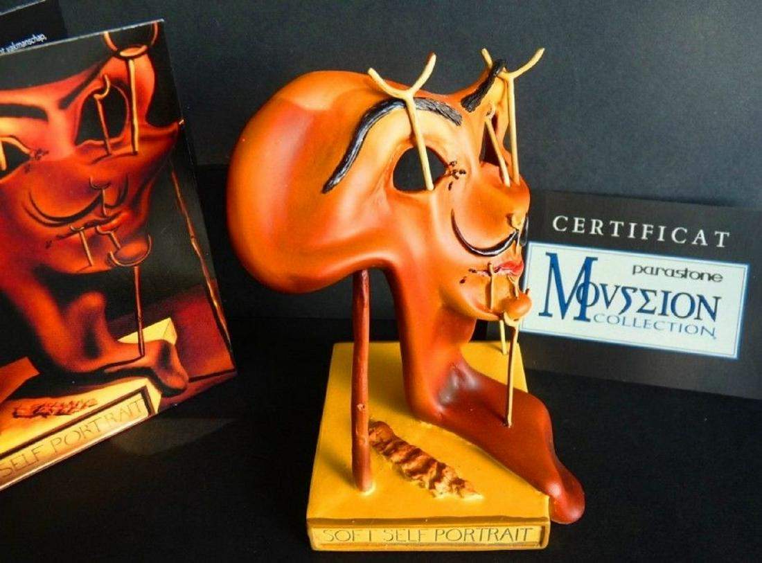 Salvador Dali, Sculpture Resin, Artist-Certificate: Resin sculpture made after a work by Master Salvador DALI (1941) Self-portrait. Resin. Certificate of authenticity. Original box. Limited Edition (Out of stock). 2007. Stamp of the Artist below. Exclu