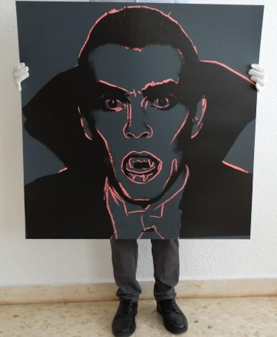 Andy Warhol, Myths Portfolio Dracula 1981 Silkscreen: Andy Warhol, Myths Portfolio Dracula 1981 Silkscreen, This piece is not signed and numbered it is proof piece from the original 1981 portfolio, It bears the Publisher stamp on the verso and the blind