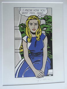 ROY LICHTENSTEIN: Roy Lichtenstein, 50x40cm, signed in print. Shipping and removal of goods: Novartia offers IN-HOUSE shipping. All property is to be packed, shipped or transported at the risk and expense of the