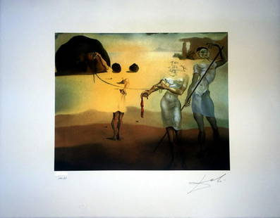 Salvador Dali Lithograph 50 X 65, signed in pencil BFK: Roman numerals from Salvador Dali lithography.-Approximate size 50 x 65 cm.-Brand of water on paper infinity BFK RIVES France.(The infinity card is produced after 1984).-The signature is in pencil