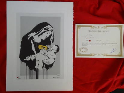 BANKSY: Banksy. Limited edition print reproduction, 38x28cm, Certificate of Authenticity by Certified Arts Edition Impression Ars Longa Vita Brevis