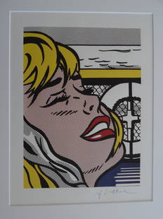 ROY LICHTENSTEIN, SIGNED IN PRINT: ROY LICHTENSTEIN, LITHOGRAPH, PLATE SIGNED GRANO-LITHOGRAPH.FROM :1981/1986./ Motive Mounted professionally in acid-free passe-partout (matted for easy framing) 40 x 50 cm (19.7 x 15.75 inch)