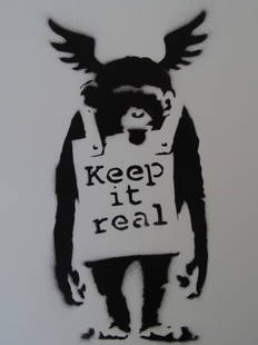 Banksy, spray graffiti art: Banksy, Dismaland, spray graffiti art, canvas, 29x21 cm