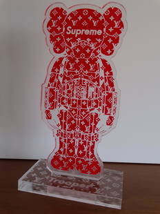 KAWS Supreme Louis Vuitton Stormtrooper: Plastic sculpture, ca 22 x 12cm Collaboration of Kaws, Supreme