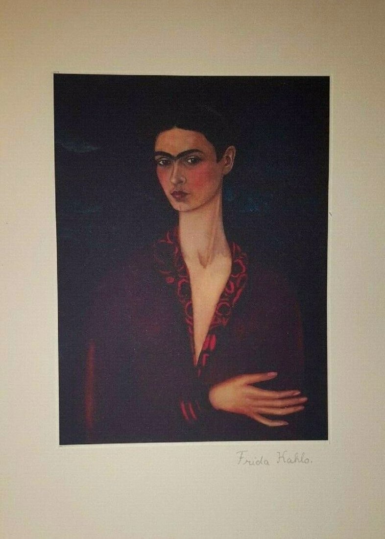 FRIDA KAHLO , Lithograph Hand Signed in Pencil: FRIDA KAHLO. Lithography on unnumbered thick paper Size 29X21 cm. Hand signed in pencil. Without certificate