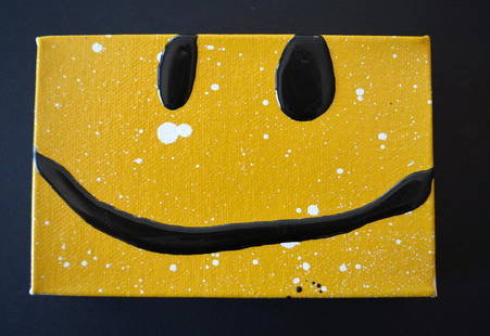 Ryca - smiley brick acid face hand signed canvas: urban graffiti artist ryca - smiley brick acid face hand signed canvas block.UK Street art graffiti artist ryan callahan ryca - smiley brick hand signed canvas.This canvas is 10cm x 15 cm