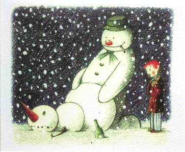 Banksy - Rude Snowman: BANKSY (1974-*) - Rude Snowman"Rude Snowman"Print in colour on thick paper, 2006.Xmas Christmas Card From Santa's Ghettoexhibition, from POW.Signed in the print, verso.Dimensions: paper 14.5 x 17.5