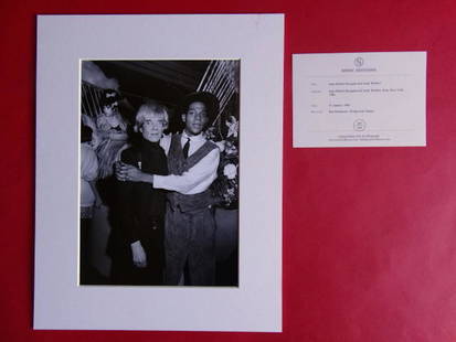 Jean-Michel Basquiat and Andy Warhol- COA: Jean-Michel Basquiat and Andy Warhol, Area, New York, 1984.COA included, ca 35.5x28cm including the mat.