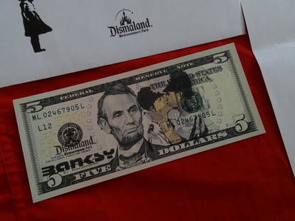 Banksy artwork, 2015: Grafitti from the Banksy Dismaland exhibition