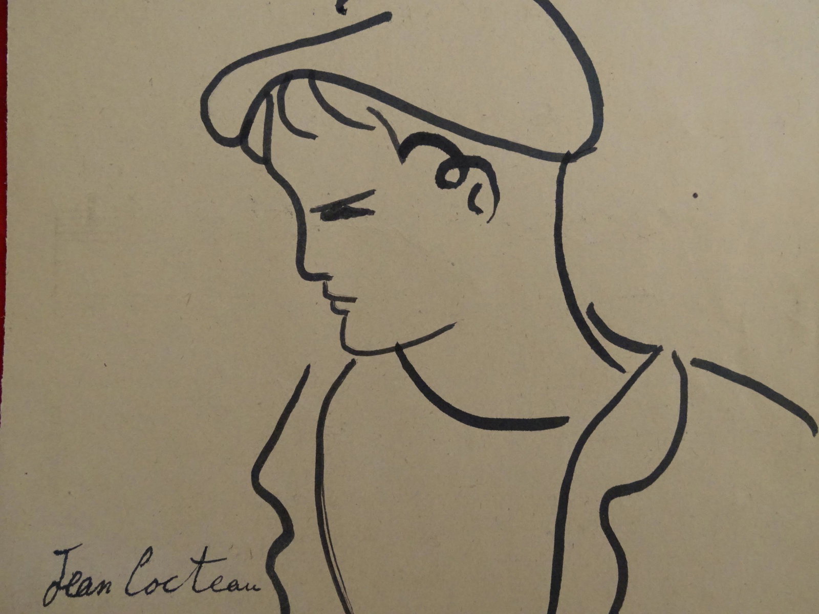Jean Cocteau, Ink drawing: Jean Cocteau (attributed), ink drawing, ca 22.5x19cm. Good condition. Frequently his work, either literary (Les enfants terribles), graphic (erotic drawings, book illustration, paintings) or cinematog