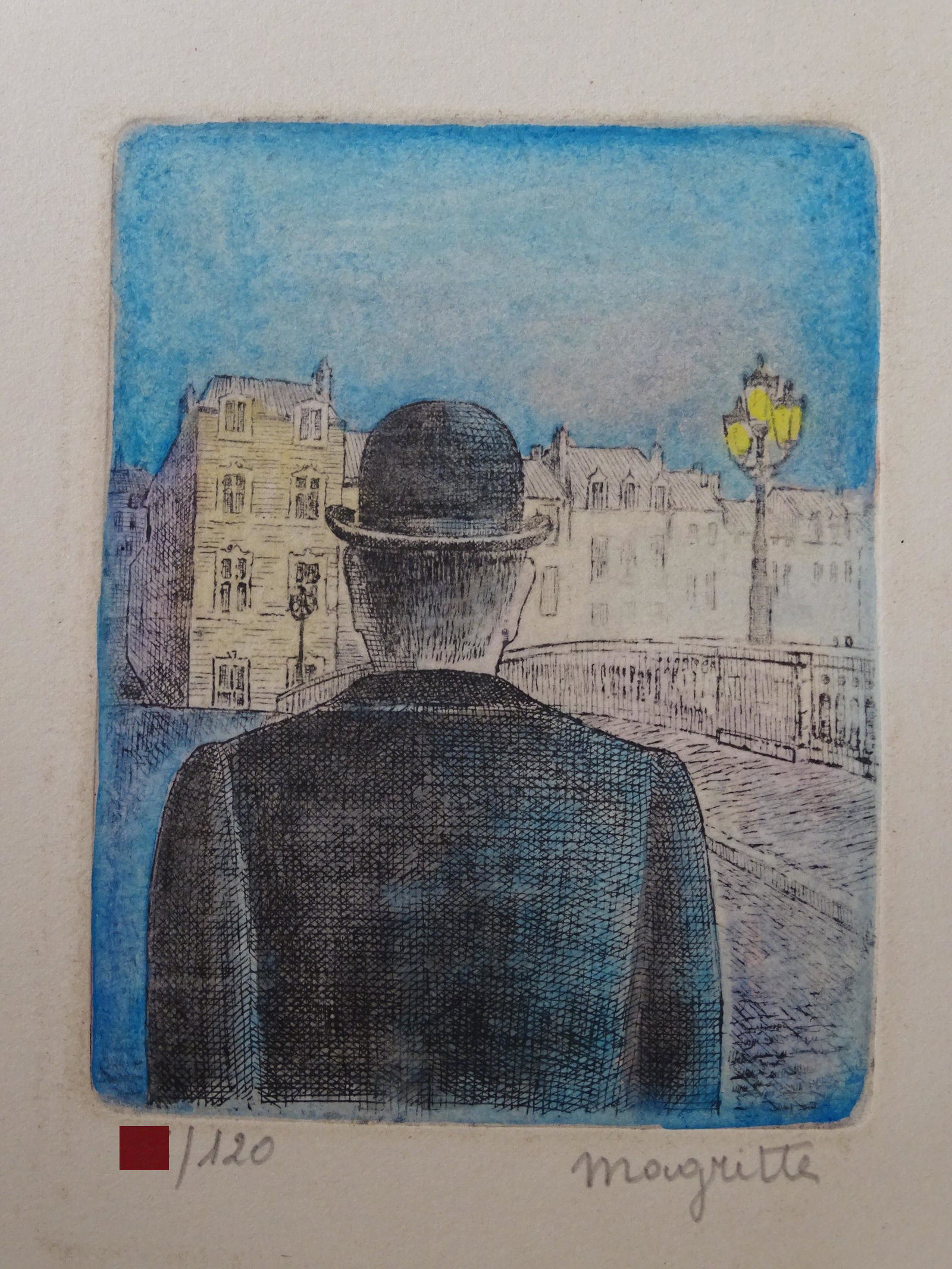 Rene Magritte, gravure, hand signed: Rene Magritte (attributed),gravure, hand signed, good condition, 26x23cm, Rene Magritte was a Belgian Surrealist artist. He became well known for creating a number of witty and thought-provoking image