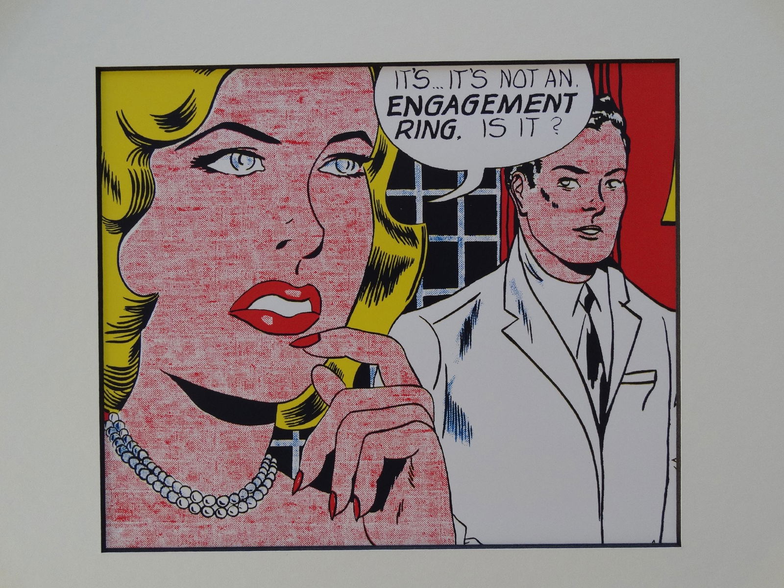 ROY LICHTENSTEIN, 1987: ROY LICHTENSTEIN , 1987 -ART BASEL,OLD LIMITED EDITION FROM 1987,40X40CM WITH THE MAT.Shipping and removal of goodsNovartia offers IN-HOUSE shipping. All property is to be packed, shipped or transport
