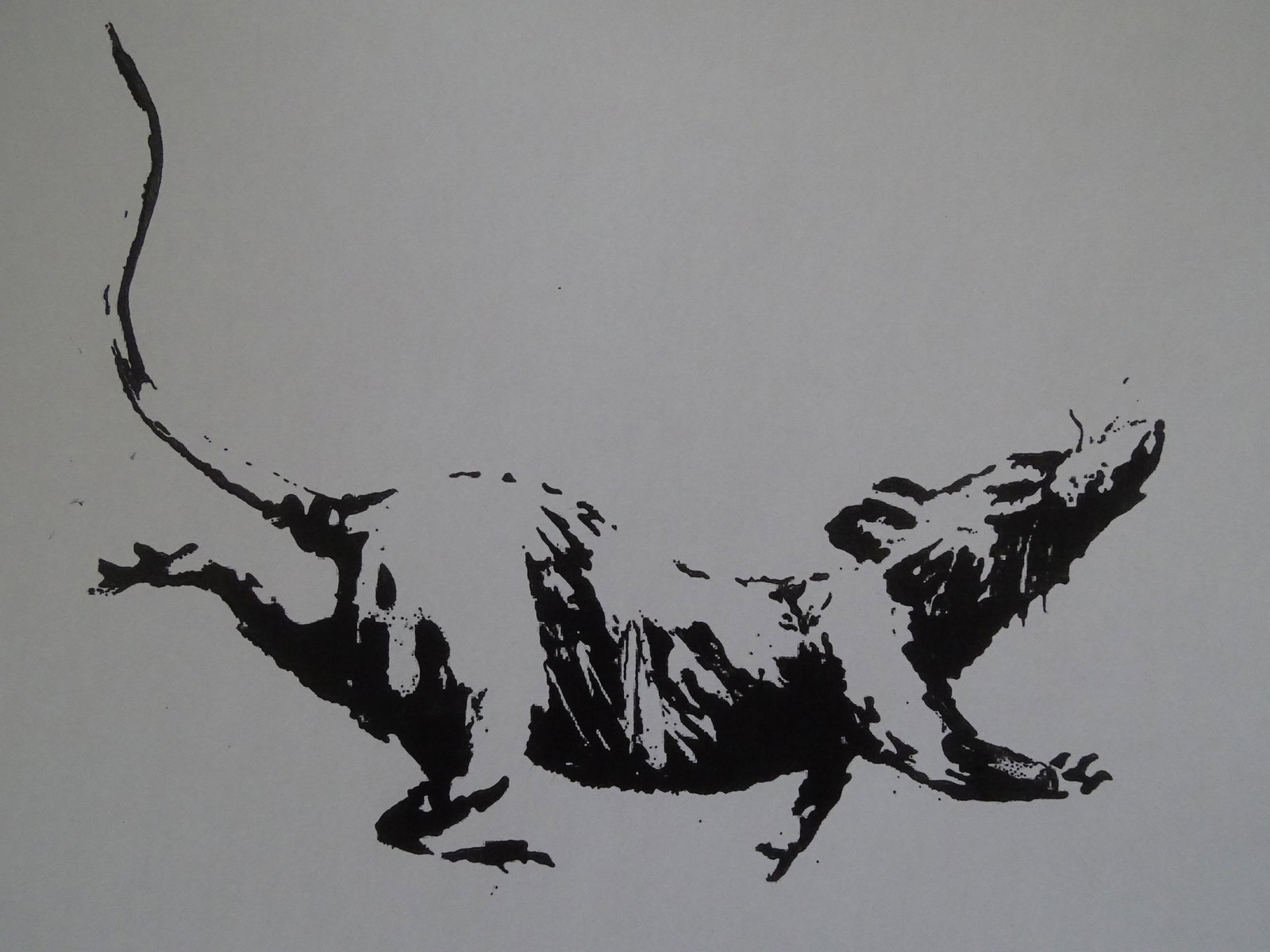 Banksy - Rat Gross Domestic Product: BanksyGross Domestic Product Rat Print 1 colour screen print on newsprint paper, note that the parcel is very delicate, the bends are part of the artwork for street look, ca 42x29.5cmLimited edition, 