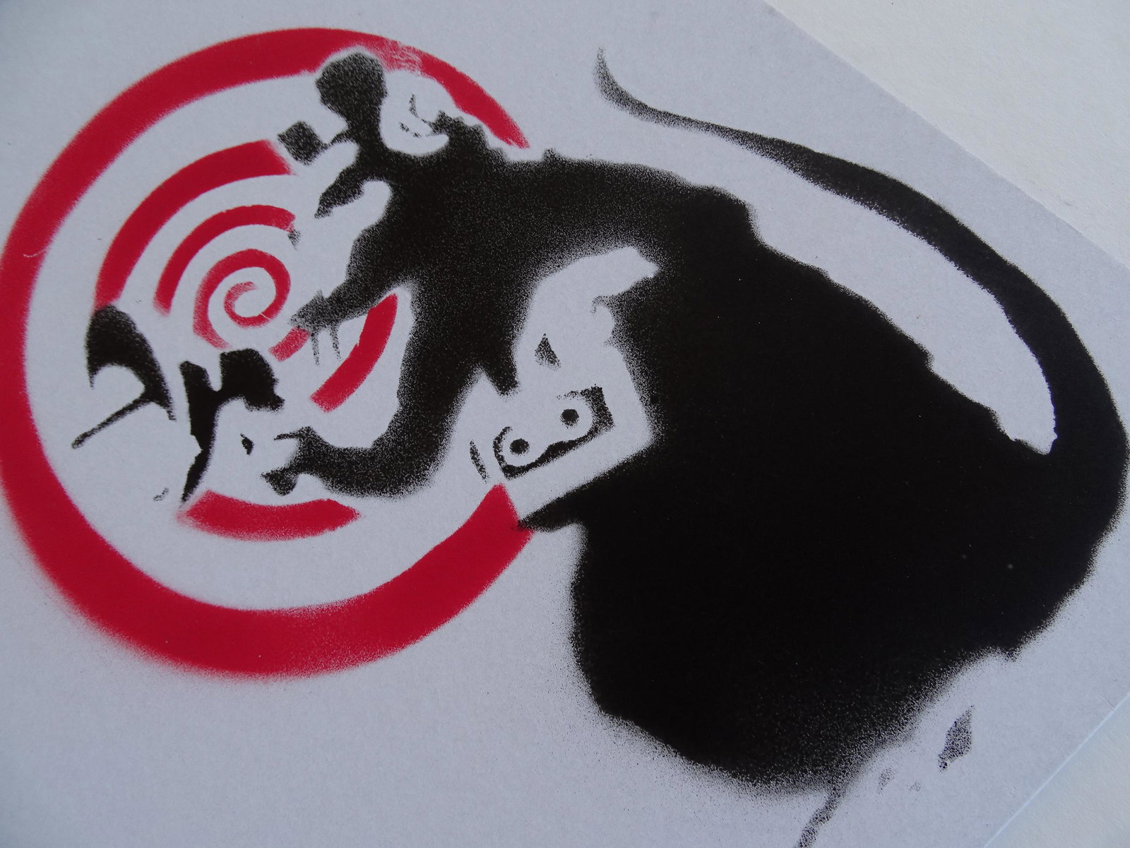 BANKSY: This is Original drawing found item,from Dismaland exhibition Park in 2015.Drawing, Black acrylic on recoord covered, no record inside,PROVENANCEDismaland Exhibition Park,Weston Super Mare UK 2015The 