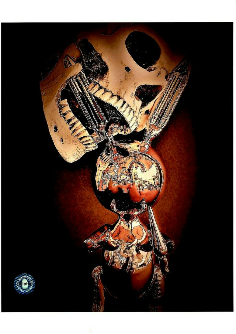 Jeff KOONS-Photo Numbered ,Artist DELPHIN: Photo work by the French Artist "Delphin" made from a montage of original sculptures.Tribute to Jeff KOONS collection.Rabbit title.Hand signed and numbered by the Artist.Limited edition .Numbered 8/10