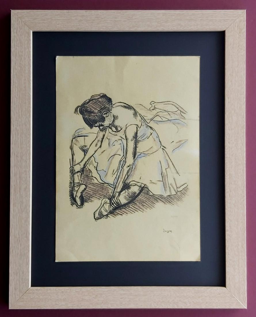 Edgar Degas drawing, Hand signed.: Edgar Degas drawing (ATTRIBUTED) Hand signed.Measurements: 30 x 21 cm.With Frame: 43.5 x 34.5 cm.
