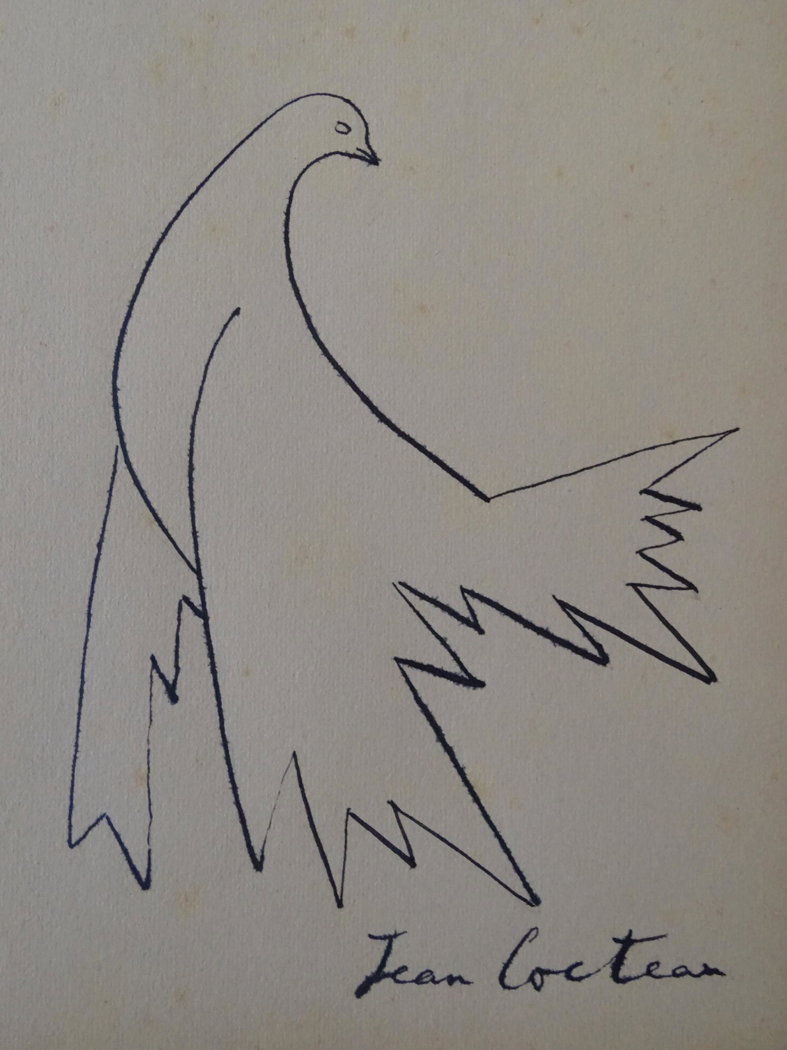 Jean Cocteau, Ink drawing: Jean Cocteau (attributed), ink drawing, ca23x17cm. Good condition. Frequently his work, either literary (Les enfants terribles), graphic (erotic drawings, book illustration, paintings) or cinematograp