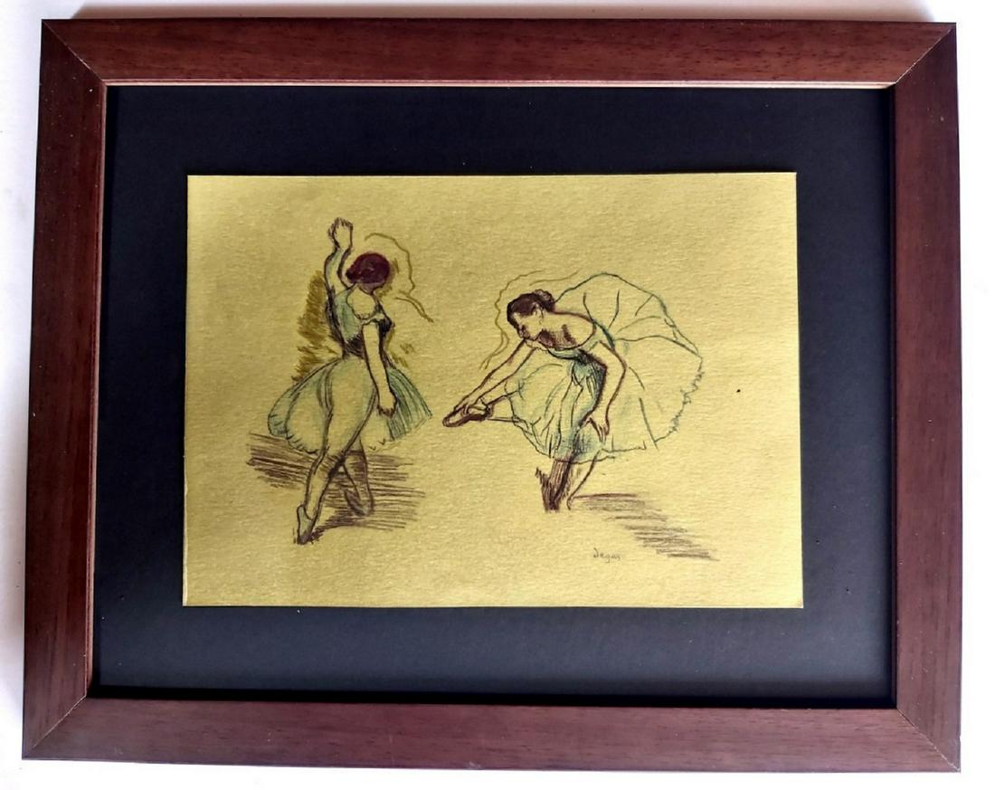 Edgar Degas drawing, Hand signed.: Edgar Degas drawing (ATTRIBUTED) Hand signed.Measurements: 30 x 21 cm.With Frame: 43.5 x 34.5 cm.