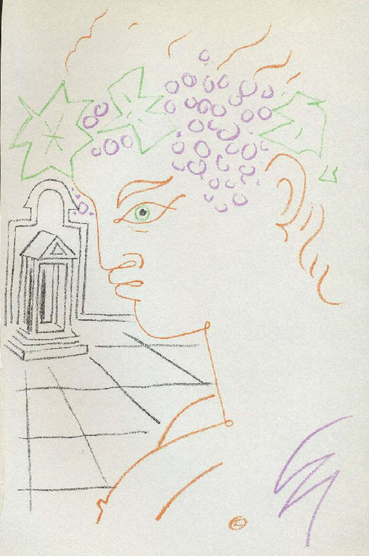 Jean Cocteau - ORIGINAL Lithographie von 1957: Jean Cocteau.Original lithograph.Sheet size: 22 x 15 cm.The picture shows the complete sheet.Not signed. Limited edition print.Published in 1957, printed by Mourlot.