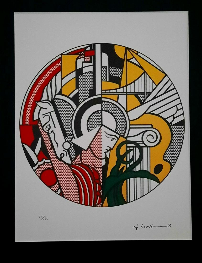Roy Lichtenstein, Original Lithograph Limited Edition: Color lithography.Signed in plate and numbered in pencil in the print.With licensed and stamp on the back.Castelli Graphics - New York - Styria Studio.Limited edition with the number 12/150.Size: 50 x