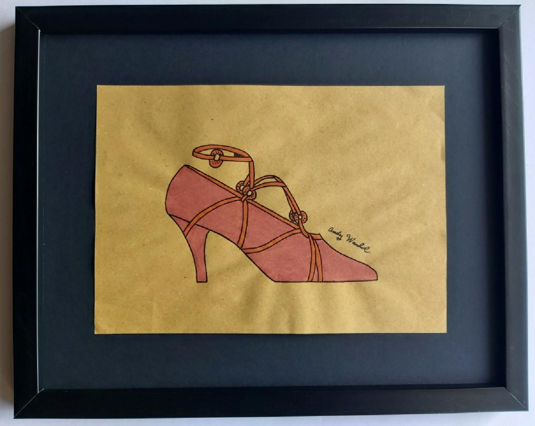 Andy Warhol drawing , Hand signed.: Andy Warhol drawing (ATTRIBUTED) Hand signed.Measurements: 29.5 x 21.5 cm.Framed