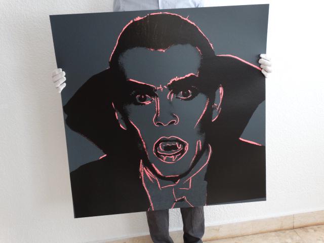 Andy Warhol, Dracula, diamond dust: Andy Warhol "Dracula" Silkscreen in colours, the work is very special, it has relief with diamond dust, printer's proof, on Lenox museum board, 1981, Rupert Jasen Smith, New York, published by Ronald