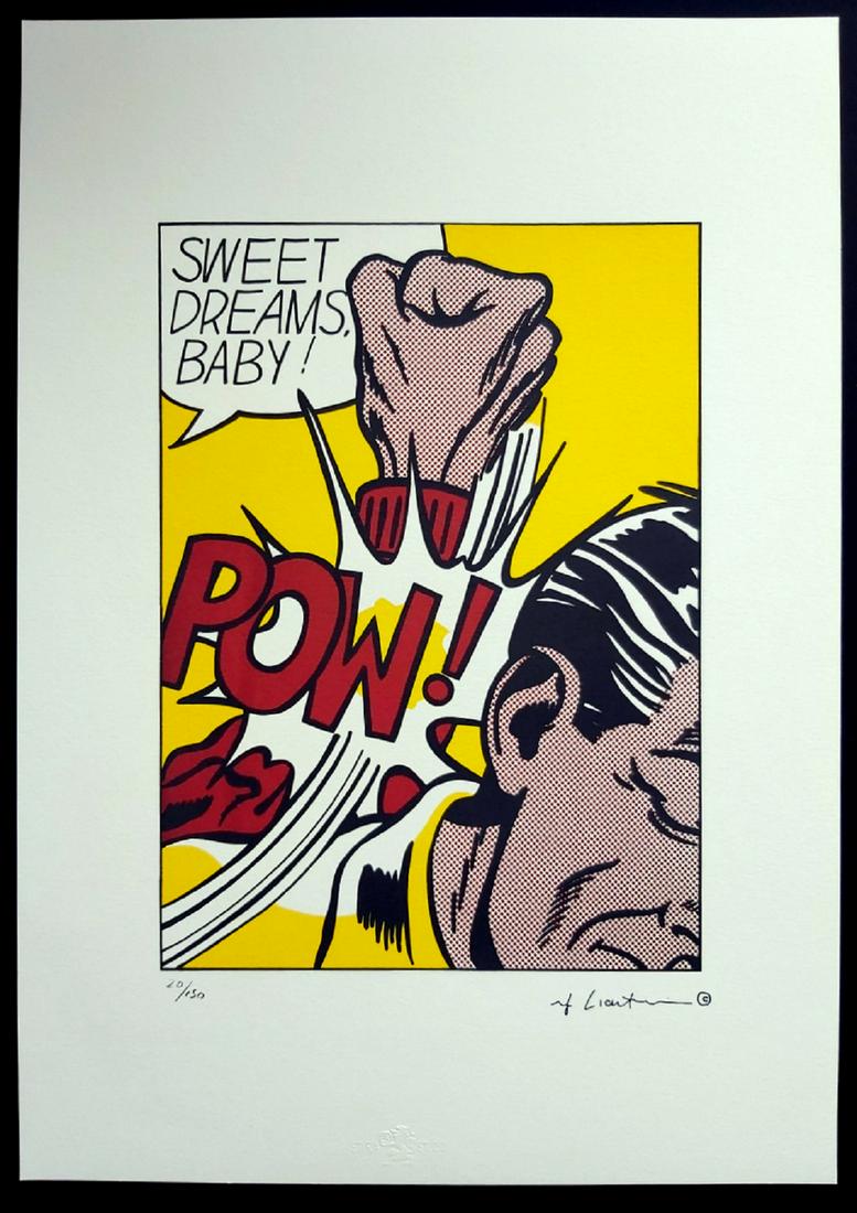 Roy Lichtenstein, Original Lithograph Limited Edition: Color lithography.Signed in plate and numbered in pencil .With licensed and stamp on the back.Castelli Graphics - New York - Styria Studio.Limited edition with the number 20/150Size: 50 x 40 cm.