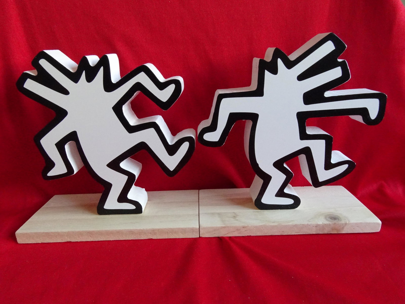 Keith Haring: 2 sculptures, wood