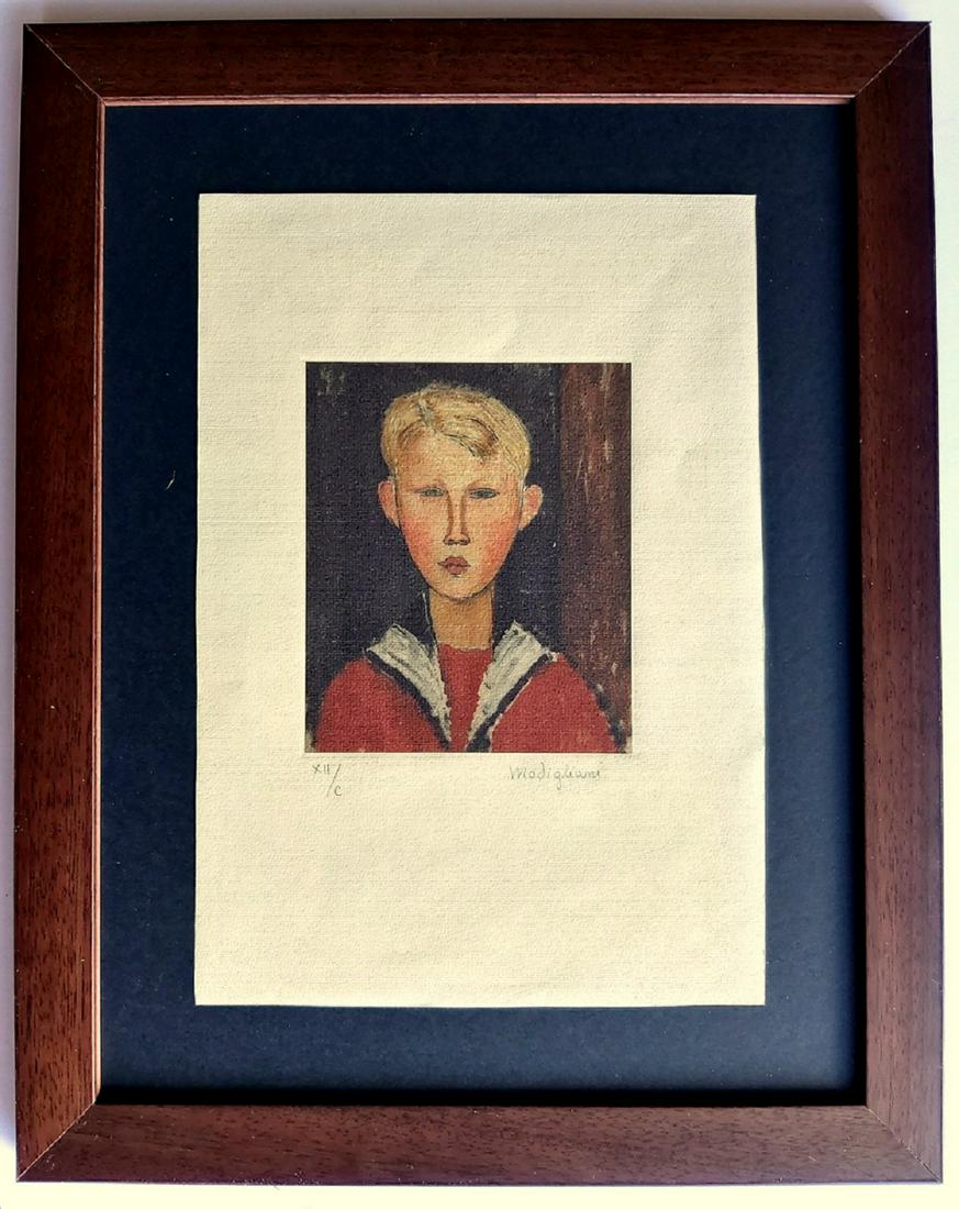 AMEDEO MODIGLIANI NICE Lithograph Hand Signed in Pencil: AMEDEO MODIGLIANI.Size sheet: 29 X20 cm.Material: special paper ..Signature: hand signed with pencil.It does not have a certificate.Framed