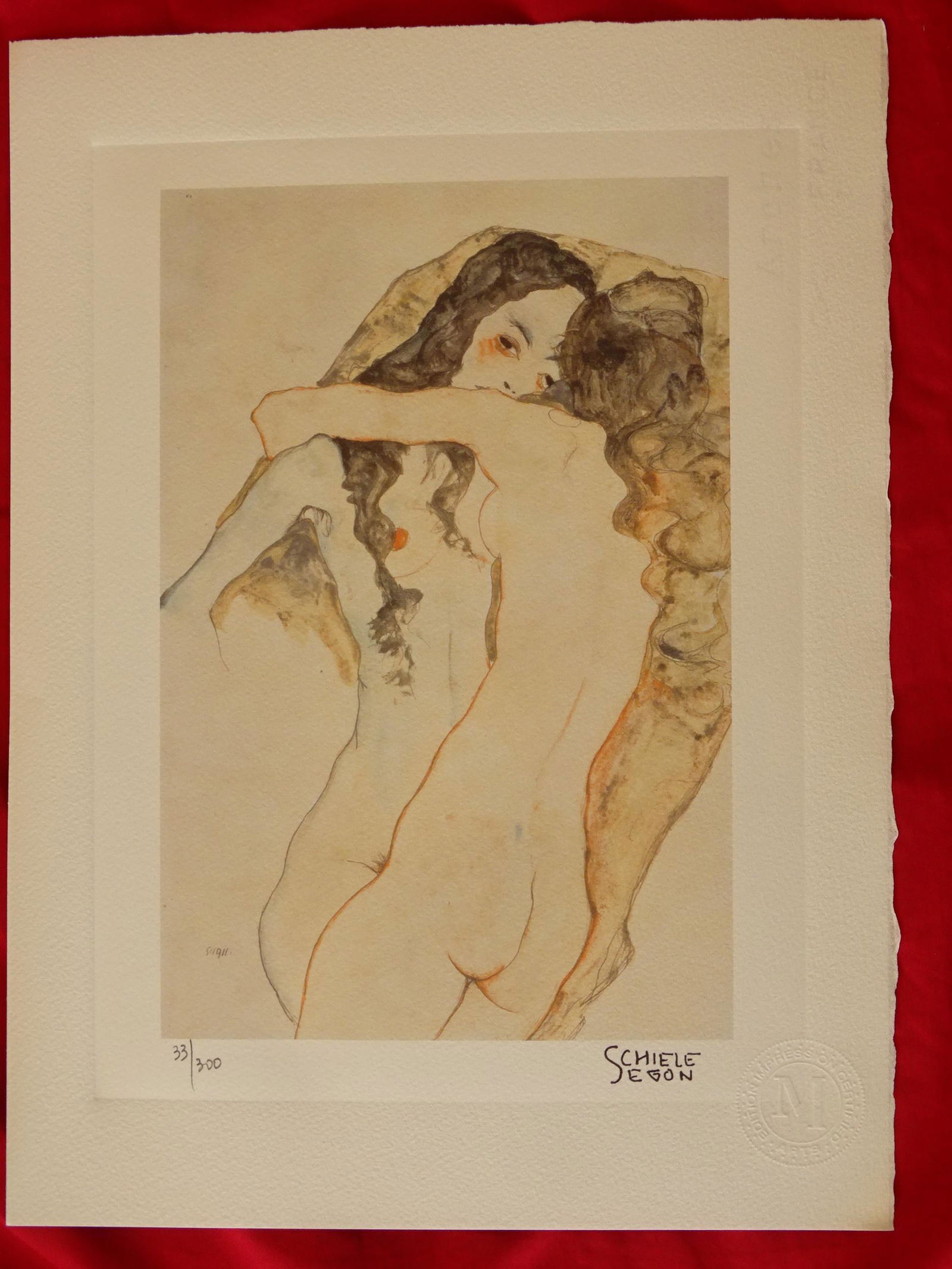 Egon Schiele: Egon Schiele. Limited edition , 38x28cm, phototype heliogravure printed in a limited edition of 300 copies and is of exceptional quality and size (38x28.5 cm) by Arts Edition Impression Ars Longa Vita