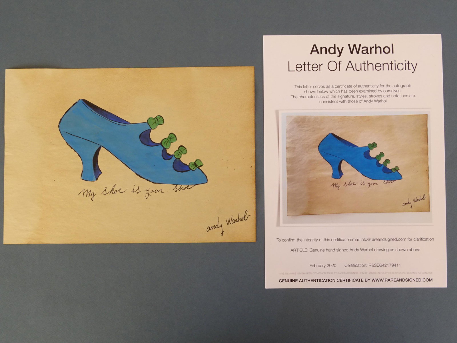 Andy Warhol, ink drawing, hand signed: Andy Warhol (attributed), ink drawing, hand signed, good condition, aprox 29.5x20.5cm. Andy Warhol was an American artist, director and producer who was a leading figure in the visual art movement kno