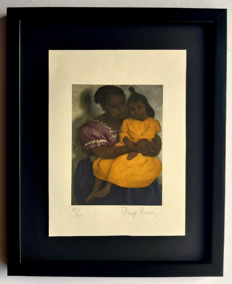 Diego Rivera etching, Hand Signed in Pencil: DIEGO RIVERA, Etching.Edition 55/75.Size sheet: 29X21 cm. work: 41 x 33.5 cm. with frame.Hand signed with pencil. No certificate.