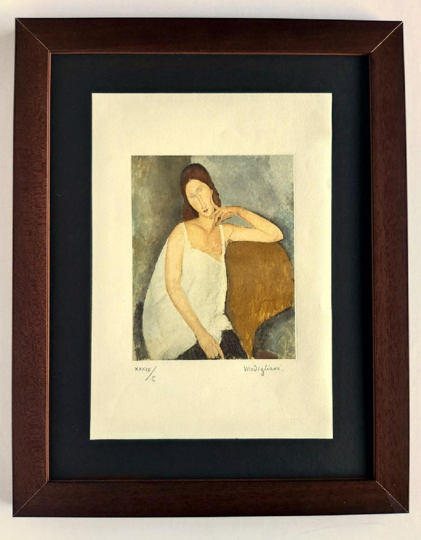 AMEDEO MODIGLIANI NICE Lithograph Hand Signed in Pencil: AMEDEO MODIGLIANI.Size sheet: 29 X20 cm Lithograph ..Signature: hand signed with pencil.It does not have a certificate.Framed