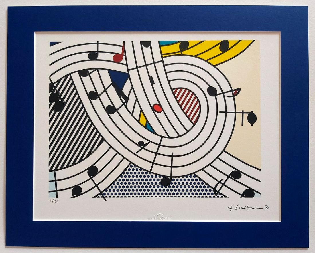 Roy Lichtenstein, Original Lithograph Limited Edition: Color lithography.Signed in plate and numbered in pencil in the print.With licensed and stamp on the back.Castelli Graphics - New York - Styria Studio.Limited edition with the number 31/150.Size: 50 x