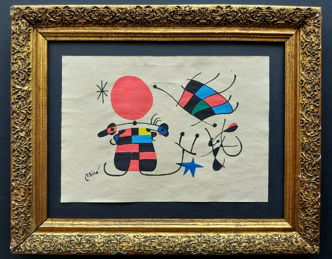 JOAN MIRO, drawing on paper (1 of 2)