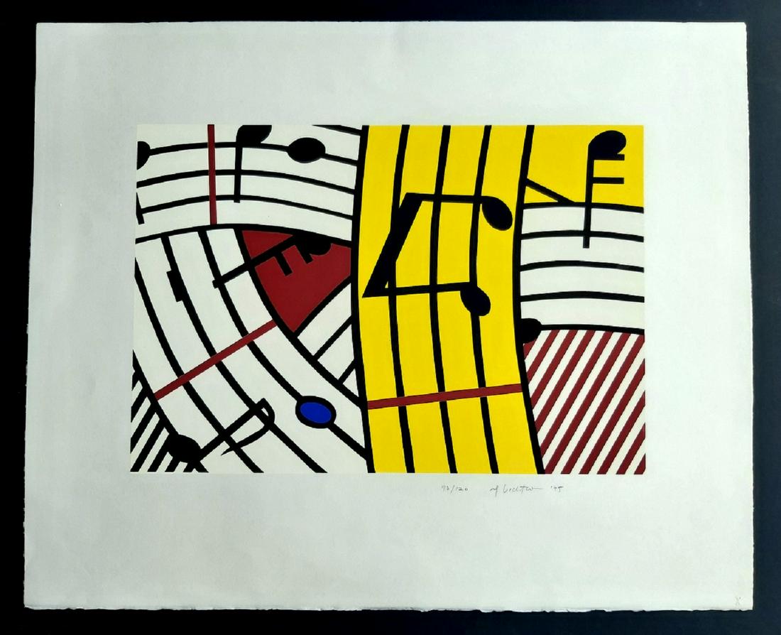 Roy Lichtenstein Musical Notes Screenprint 1995, hand (1 of 3)