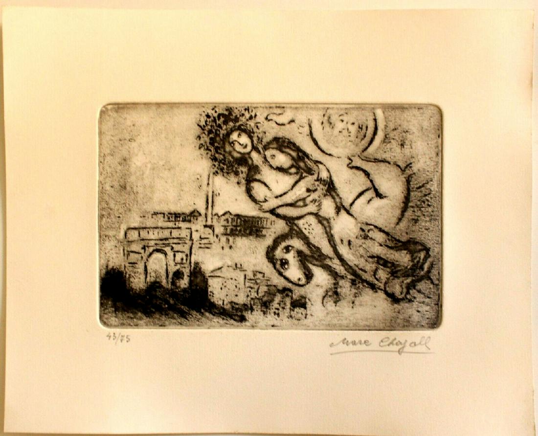 MARC CHAGALL, Etching  signed by hand. (1 of 2)