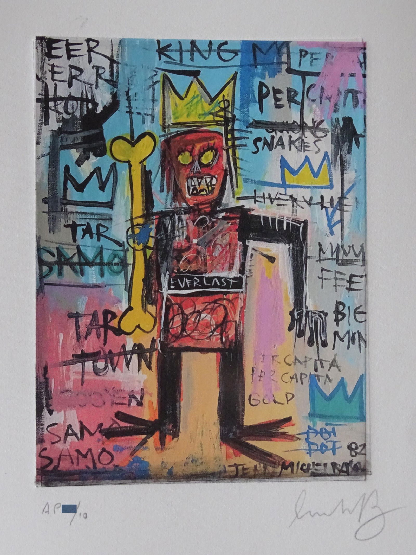 Jean-Michel Basquiat, gravure, hand signed (1 of 8)