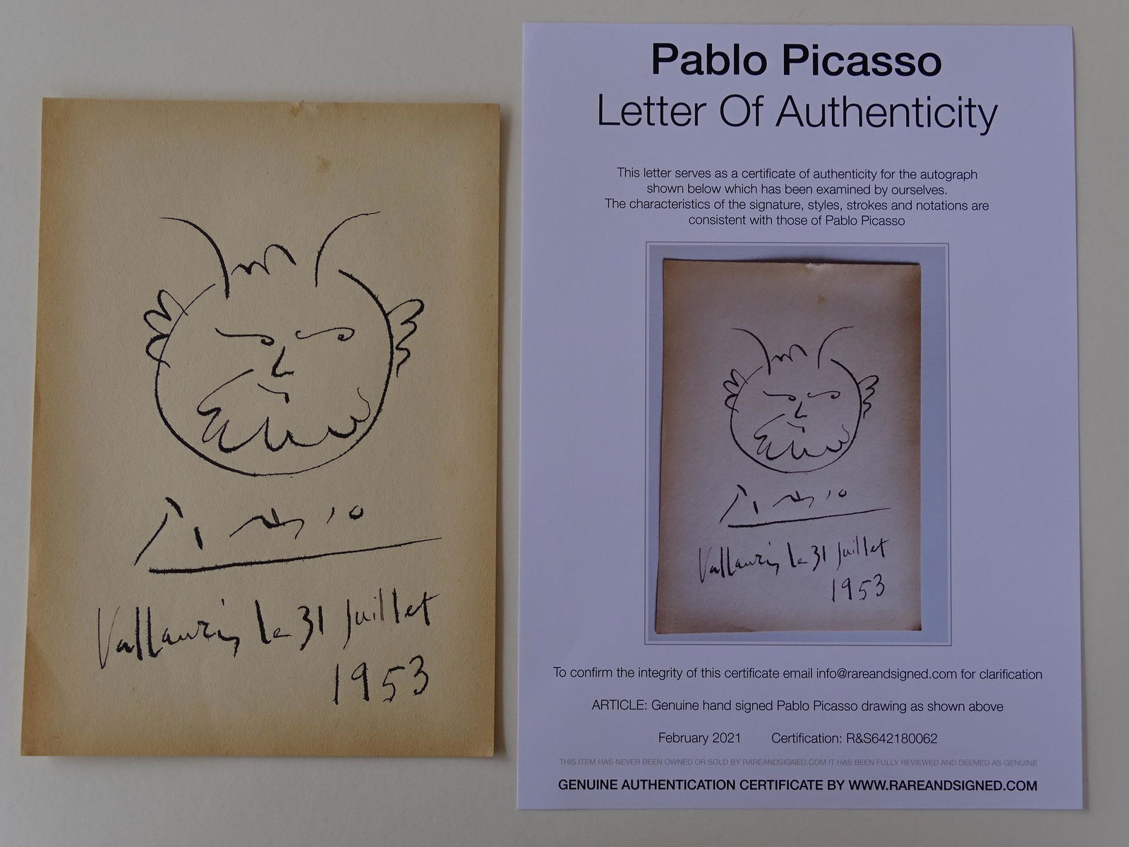 PABLO PICASSO, hand signed (1 of 6)
