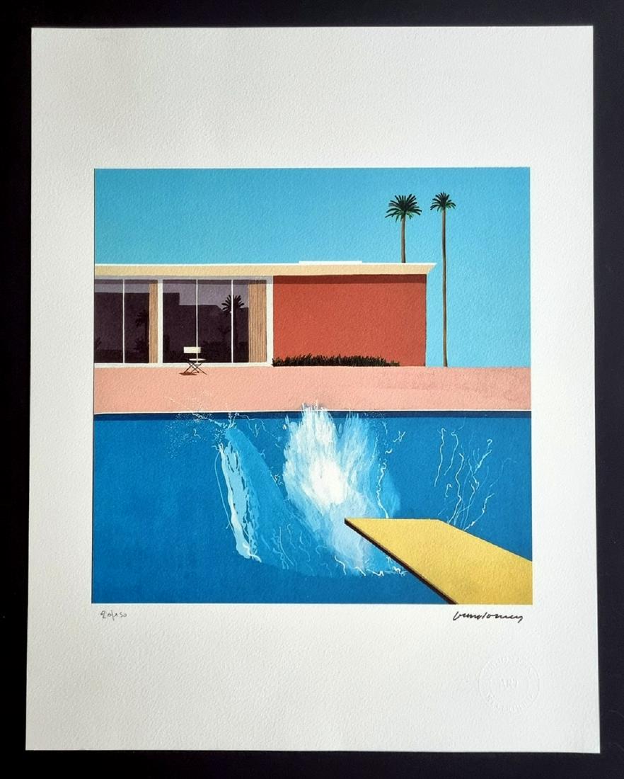David Hockney ,Lithographie Signed , numbered COA (1 of 5)