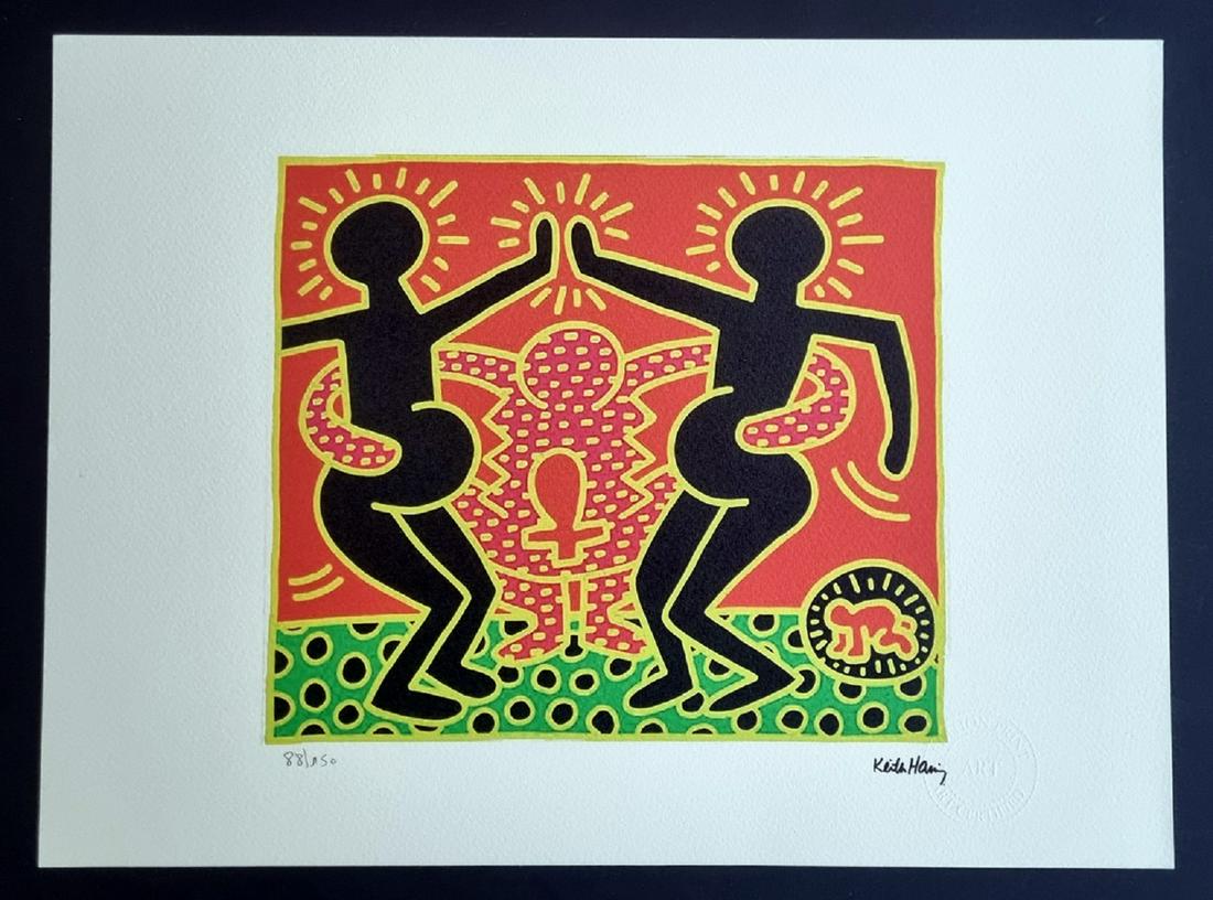 Keith Haring  ,Lithographie Signed , numbered COA (1 of 5)