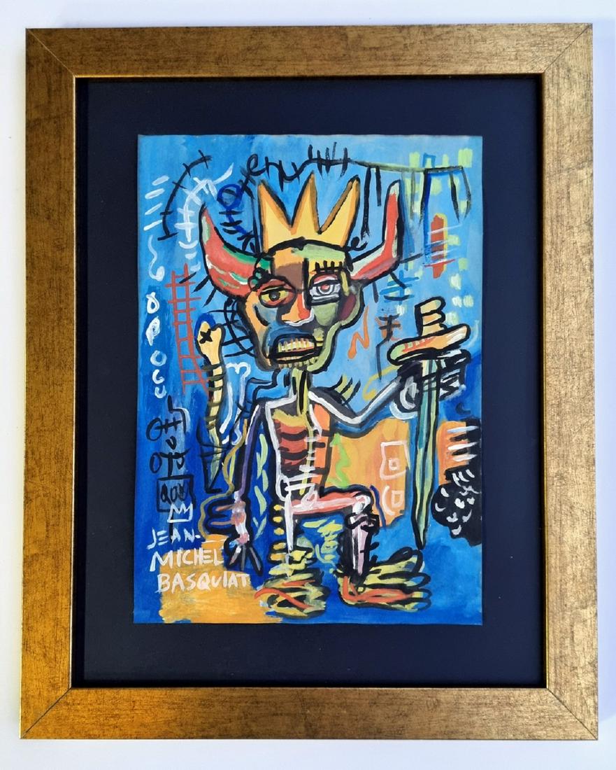 Basquiat . Drawing on paper signed (1 of 3)