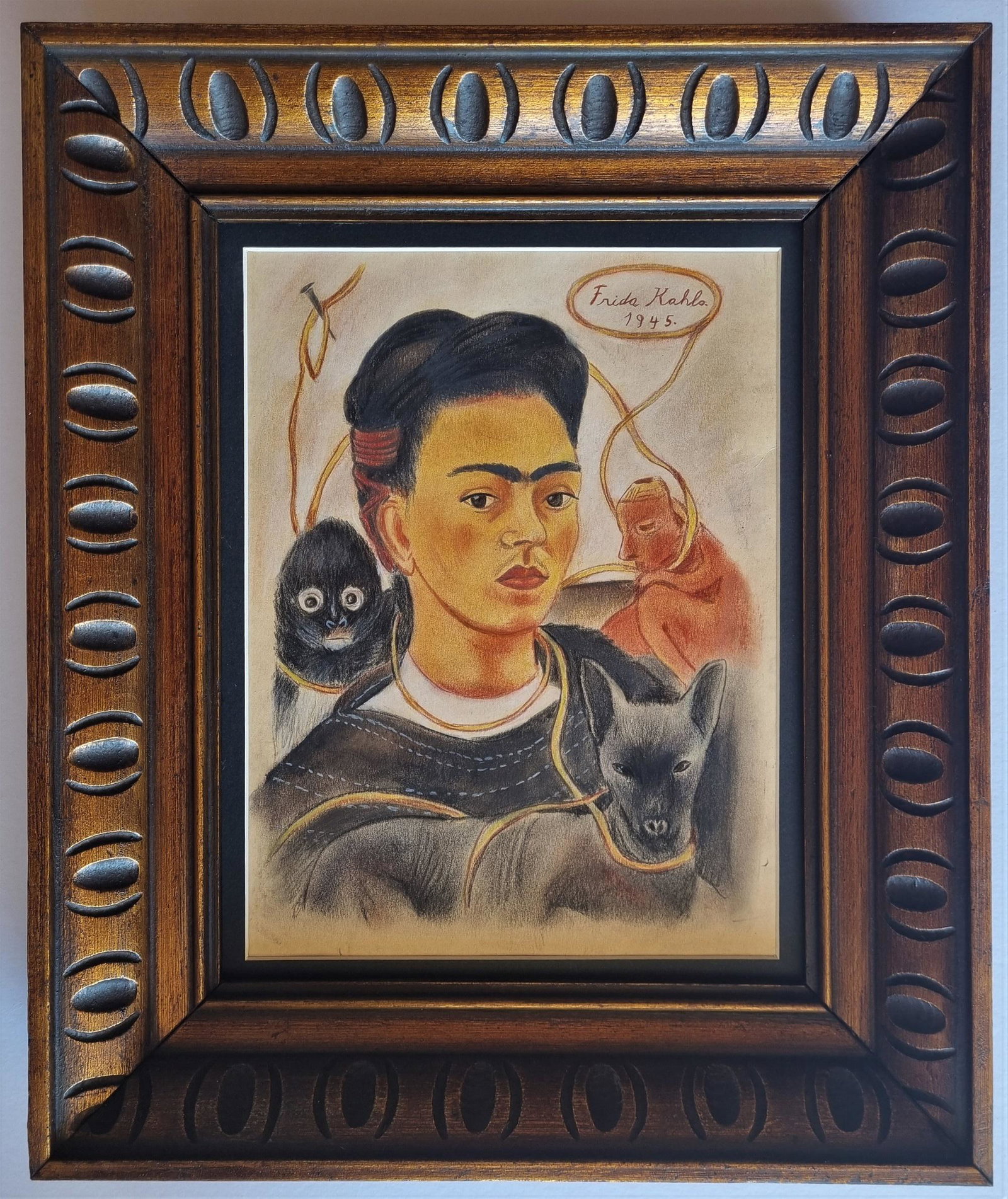 FRIDA KAHLO, DRAWING: Drawing attributed to Frida Kahlo, measures 31 x 23,5 cm . Framed 45 x 37,5 cm