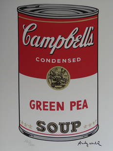 ANDY WARHOL CAMPBELLS TOMATO: ANDY WARHOL , HAND NUMBERED, GRANO-LITHOGRAPH.FROM :1981/1986.PENCIL NUMBERED ON LEFT SIDE SPECIAL EDITION , STAMPED ON THE BACK 40 x 50 cm (19.7 x 15.75 inch),This lithograph was produced and pressed